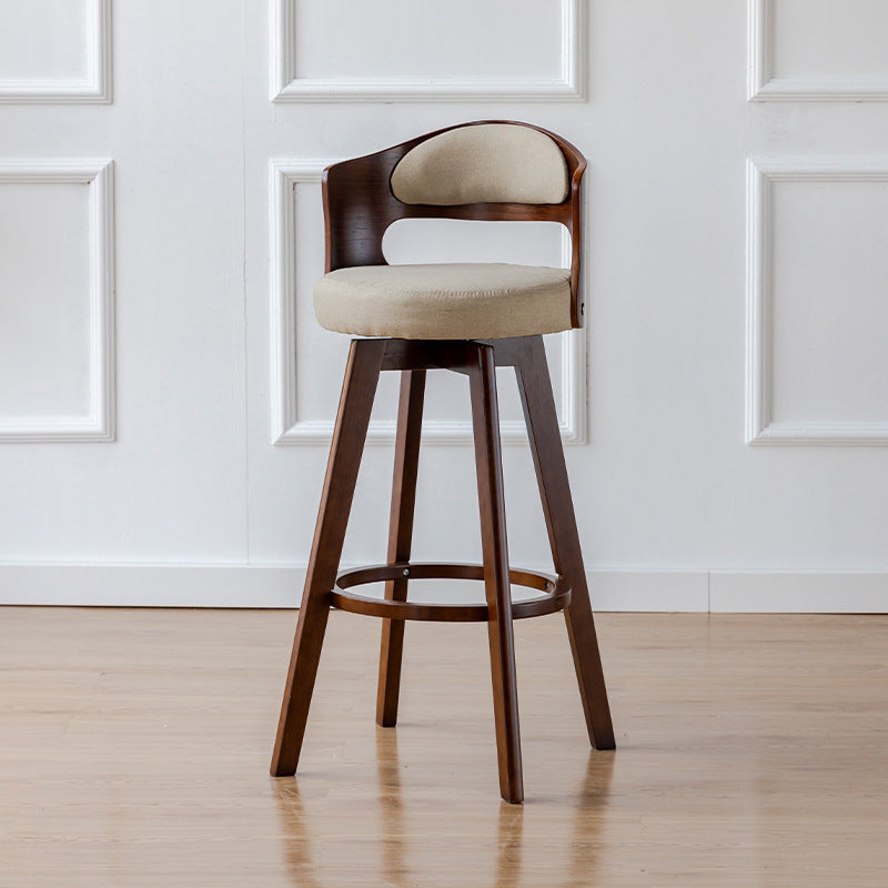 Taburete de madera contemporáneo taburete de cuero falso en acabado mate para interiores