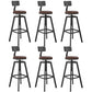 Adjustable Armless Height Stool Industrial Counter Stools with Black Base