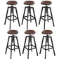 Adjustable Armless Height Stool Industrial Counter Stools with Black Base