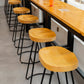 Modern Contoured Seat Pine Solid Wood Bar Stool with Iron Base Clearhalo 'Bar Furniture' 'Bar Stools' 'bar_stools' 'furn' 'furn_bar_stools' 'Furniture' 'Kitchen & Dining Furniture' 5528055