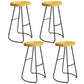 Modern Contoured Seat Pine Solid Wood Bar Stool with Iron Base 4 Piece Set Bar Stool(30"H) Clearhalo 'Bar Furniture' 'Bar Stools' 'bar_stools' 'furn' 'furn_bar_stools' 'Furniture' 'Kitchen & Dining Furniture' 5528067