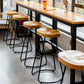 Modern Contoured Seat Pine Solid Wood Bar Stool with Iron Base Clearhalo 'Bar Furniture' 'Bar Stools' 'bar_stools' 'furn' 'furn_bar_stools' 'Furniture' 'Kitchen & Dining Furniture' 5528069