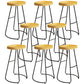 Modern Contoured Seat Pine Solid Wood Bar Stool with Iron Base 8 Piece Set Bar Stool(30"H) Clearhalo 'Bar Furniture' 'Bar Stools' 'bar_stools' 'furn' 'furn_bar_stools' 'Furniture' 'Kitchen & Dining Furniture' 5528071