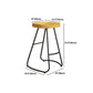 Modern Contoured Seat Pine Solid Wood Bar Stool with Iron Base Clearhalo 'Bar Furniture' 'Bar Stools' 'bar_stools' 'furn' 'furn_bar_stools' 'Furniture' 'Kitchen & Dining Furniture' 5528074