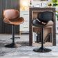 Contemporary Metal Adjustable Barstool Leather Counter Stool with Swivel in Matte Finish Clearhalo 'Bar Furniture' 'Bar Stools' 'bar_stools' 'furn' 'furn_bar_stools' 'Furniture' 'Kitchen & Dining Furniture' 5528076