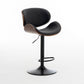 Contemporary Metal Adjustable Barstool Leather Counter Stool with Swivel in Matte Finish Matte Black 1 Piece Clearhalo 'Bar Furniture' 'Bar Stools' 'bar_stools' 'furn' 'furn_bar_stools' 'Furniture' 'Kitchen & Dining Furniture' 5528077