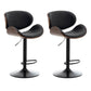 Contemporary Metal Adjustable Barstool Leather Counter Stool with Swivel in Matte Finish Matte Black 2 Piece Set Clearhalo 'Bar Furniture' 'Bar Stools' 'bar_stools' 'furn' 'furn_bar_stools' 'Furniture' 'Kitchen & Dining Furniture' 5528078