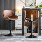 Contemporary Metal Adjustable Barstool Leather Counter Stool with Swivel in Matte Finish Clearhalo 'Bar Furniture' 'Bar Stools' 'bar_stools' 'furn' 'furn_bar_stools' 'Furniture' 'Kitchen & Dining Furniture' 5528080