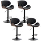 Contemporary Metal Adjustable Barstool Leather Counter Stool with Swivel in Matte Finish Matte Black 4 Piece Set Clearhalo 'Bar Furniture' 'Bar Stools' 'bar_stools' 'furn' 'furn_bar_stools' 'Furniture' 'Kitchen & Dining Furniture' 5528081