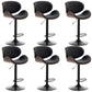 Contemporary Metal Adjustable Barstool Leather Counter Stool with Swivel in Matte Finish Matte Black 6 Piece Set Clearhalo 'Bar Furniture' 'Bar Stools' 'bar_stools' 'furn' 'furn_bar_stools' 'Furniture' 'Kitchen & Dining Furniture' 5528083