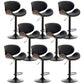 Contemporary Metal Adjustable Barstool Leather Counter Stool with Swivel in Matte Finish Matte Black 8 Piece Set Clearhalo 'Bar Furniture' 'Bar Stools' 'bar_stools' 'furn' 'furn_bar_stools' 'Furniture' 'Kitchen & Dining Furniture' 5528085
