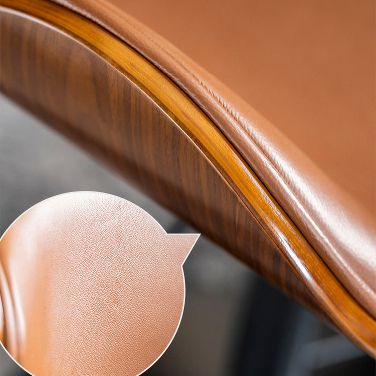 Contemporary Metal Adjustable Barstool Leather Counter Stool with Swivel in Matte Finish Clearhalo 'Bar Furniture' 'Bar Stools' 'bar_stools' 'furn' 'furn_bar_stools' 'Furniture' 'Kitchen & Dining Furniture' 5528088
