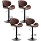 Contemporary Metal Adjustable Barstool Leather Counter Stool with Swivel in Matte Finish Brown 4 Piece Set Clearhalo 'Bar Furniture' 'Bar Stools' 'bar_stools' 'furn' 'furn_bar_stools' 'Furniture' 'Kitchen & Dining Furniture' 5528091