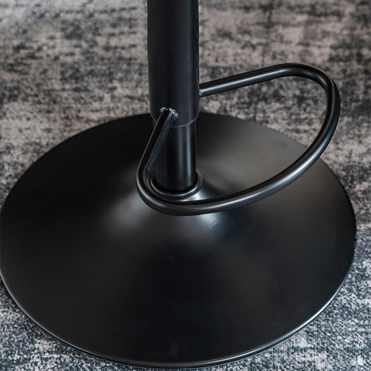 Contemporary Metal Adjustable Barstool Leather Counter Stool with Swivel in Matte Finish Clearhalo 'Bar Furniture' 'Bar Stools' 'bar_stools' 'furn' 'furn_bar_stools' 'Furniture' 'Kitchen & Dining Furniture' 5528092