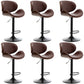 Contemporary Metal Adjustable Barstool Leather Counter Stool with Swivel in Matte Finish Brown 6 Piece Set Clearhalo 'Bar Furniture' 'Bar Stools' 'bar_stools' 'furn' 'furn_bar_stools' 'Furniture' 'Kitchen & Dining Furniture' 5528093