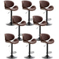 Contemporary Metal Adjustable Barstool Leather Counter Stool with Swivel in Matte Finish Brown 8 Piece Set Clearhalo 'Bar Furniture' 'Bar Stools' 'bar_stools' 'furn' 'furn_bar_stools' 'Furniture' 'Kitchen & Dining Furniture' 5528094