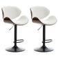 Contemporary Metal Adjustable Barstool Leather Counter Stool with Swivel in Matte Finish White 2 Piece Set Clearhalo 'Bar Furniture' 'Bar Stools' 'bar_stools' 'furn' 'furn_bar_stools' 'Furniture' 'Kitchen & Dining Furniture' 5528098
