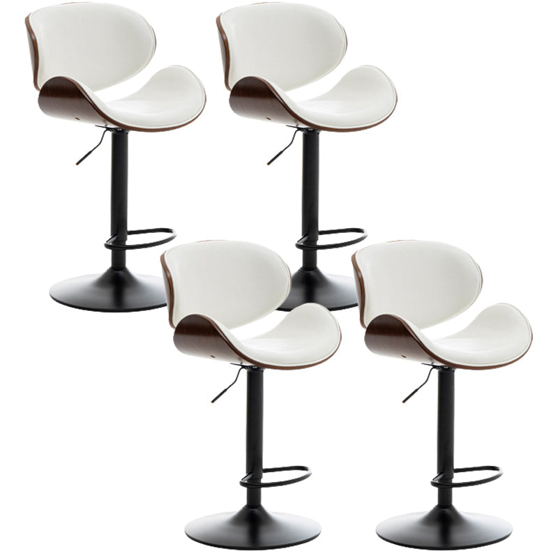 Contemporary Metal Adjustable Barstool Leather Counter Stool with Swivel in Matte Finish White 4 Piece Set Clearhalo 'Bar Furniture' 'Bar Stools' 'bar_stools' 'furn' 'furn_bar_stools' 'Furniture' 'Kitchen & Dining Furniture' 5528100