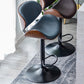 Contemporary Metal Adjustable Barstool Leather Counter Stool with Swivel in Matte Finish Clearhalo 'Bar Furniture' 'Bar Stools' 'bar_stools' 'furn' 'furn_bar_stools' 'Furniture' 'Kitchen & Dining Furniture' 5528101
