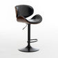 Contemporary Metal Adjustable Barstool Leather Counter Stool with Swivel in Matte Finish Black 1 Piece Clearhalo 'Bar Furniture' 'Bar Stools' 'bar_stools' 'furn' 'furn_bar_stools' 'Furniture' 'Kitchen & Dining Furniture' 5528104