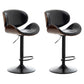 Contemporary Metal Adjustable Barstool Leather Counter Stool with Swivel in Matte Finish Black 2 Piece Set Clearhalo 'Bar Furniture' 'Bar Stools' 'bar_stools' 'furn' 'furn_bar_stools' 'Furniture' 'Kitchen & Dining Furniture' 5528105