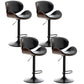Contemporary Metal Adjustable Barstool Leather Counter Stool with Swivel in Matte Finish Black 4 Piece Set Clearhalo 'Bar Furniture' 'Bar Stools' 'bar_stools' 'furn' 'furn_bar_stools' 'Furniture' 'Kitchen & Dining Furniture' 5528106