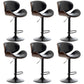 Contemporary Metal Adjustable Barstool Leather Counter Stool with Swivel in Matte Finish Black 6 Piece Set Clearhalo 'Bar Furniture' 'Bar Stools' 'bar_stools' 'furn' 'furn_bar_stools' 'Furniture' 'Kitchen & Dining Furniture' 5528107