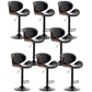 Contemporary Metal Adjustable Barstool Leather Counter Stool with Swivel in Matte Finish Black 8 Piece Set Clearhalo 'Bar Furniture' 'Bar Stools' 'bar_stools' 'furn' 'furn_bar_stools' 'Furniture' 'Kitchen & Dining Furniture' 5528108