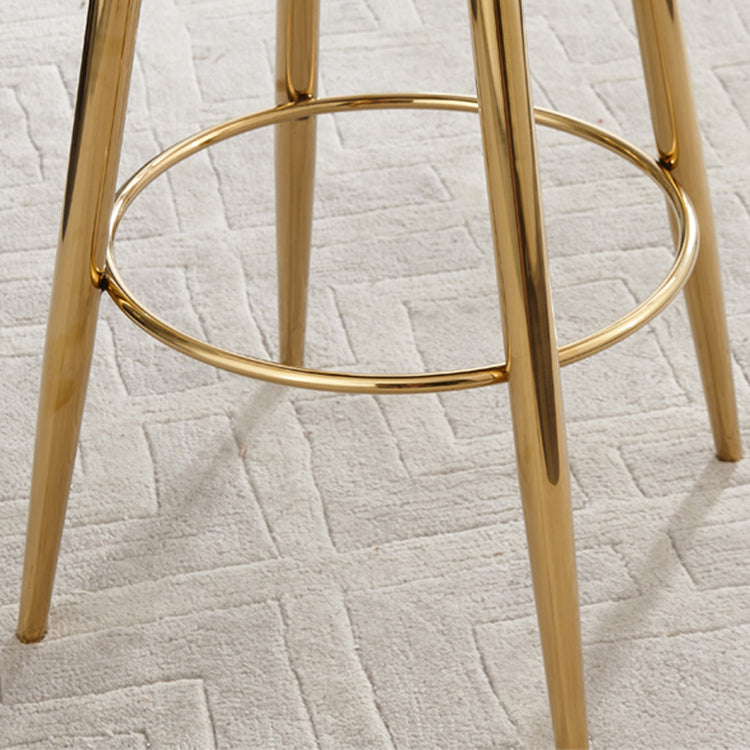 Taburete de la barra de la barra redonda glamorosa taburete del reposapiés del reposapiés con base de oro