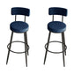Modern Round Bar & Counter Stool Footrest Metal Counter Chair with Cushion