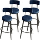 Modern Round Bar & Counter Stool Footrest Metal Counter Chair with Cushion