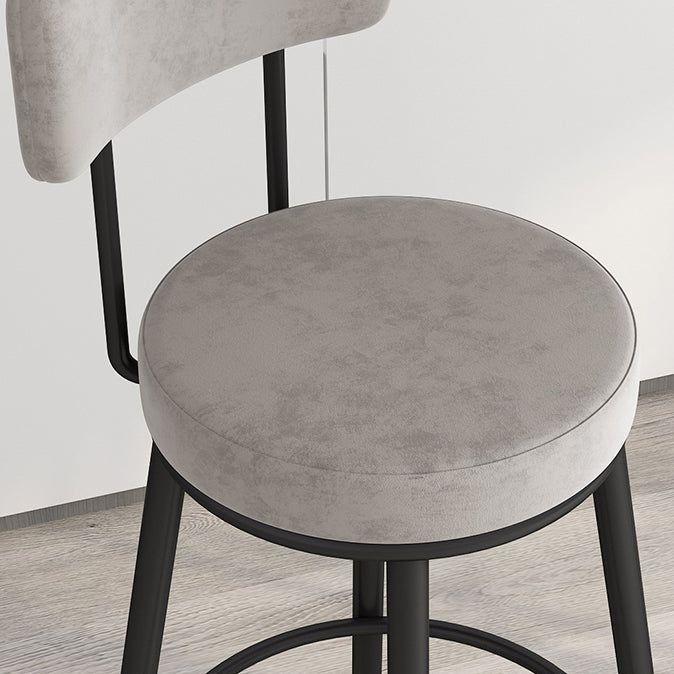 Modern Round Bar & Counter Stool Footrest Metal Counter Chair with Cushion