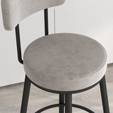 Modern Round Bar & Counter Stool Footrest Metal Counter Chair with Cushion