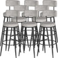 Modern Round Bar & Counter Stool Footrest Metal Counter Chair with Cushion