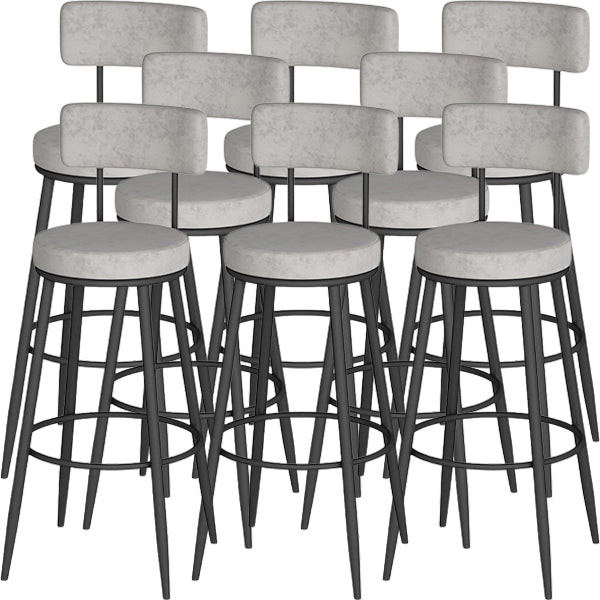 Modern Round Bar & Counter Stool Footrest Metal Counter Chair with Cushion
