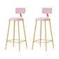 Glam Low Back Counter Stool Round Upholstered Counter Height Stool for Shop Pink 2 Piece Set Clearhalo 'Bar Furniture' 'Bar Stools' 'bar_stools' 'furn' 'furn_bar_stools' 'Furniture' 'Kitchen & Dining Furniture' 5528194