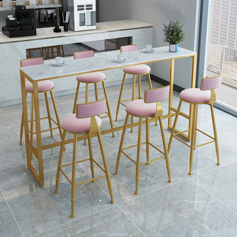 Glam Low Back Counter Stool Round Upholstered Counter Height Stool for Shop Clearhalo 'Bar Furniture' 'Bar Stools' 'bar_stools' 'furn' 'furn_bar_stools' 'Furniture' 'Kitchen & Dining Furniture' 5528195