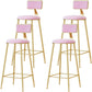 Glam Low Back Counter Stool Round Upholstered Counter Height Stool for Shop Pink 4 Piece Set Clearhalo 'Bar Furniture' 'Bar Stools' 'bar_stools' 'furn' 'furn_bar_stools' 'Furniture' 'Kitchen & Dining Furniture' 5528196