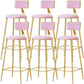 Glam Low Back Counter Stool Round Upholstered Counter Height Stool for Shop Pink 6 Piece Set Clearhalo 'Bar Furniture' 'Bar Stools' 'bar_stools' 'furn' 'furn_bar_stools' 'Furniture' 'Kitchen & Dining Furniture' 5528197