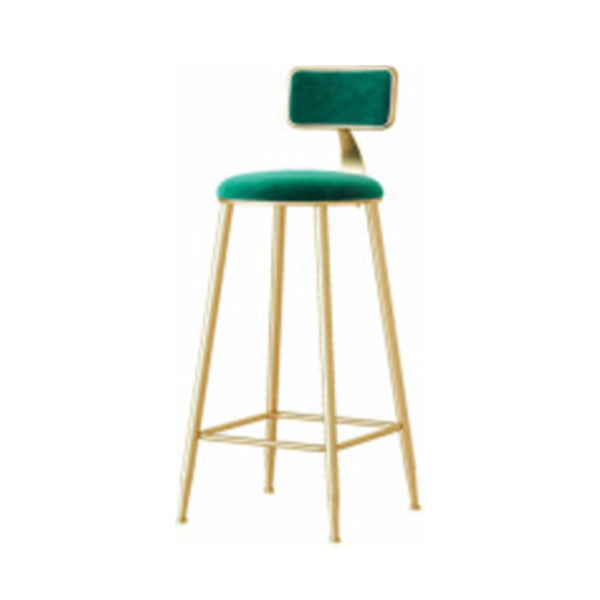 Glam Low Back Counter Stool Round Upholstered Counter Height Stool for Shop Clearhalo 'Bar Furniture' 'Bar Stools' 'bar_stools' 'furn' 'furn_bar_stools' 'Furniture' 'Kitchen & Dining Furniture' 5528201