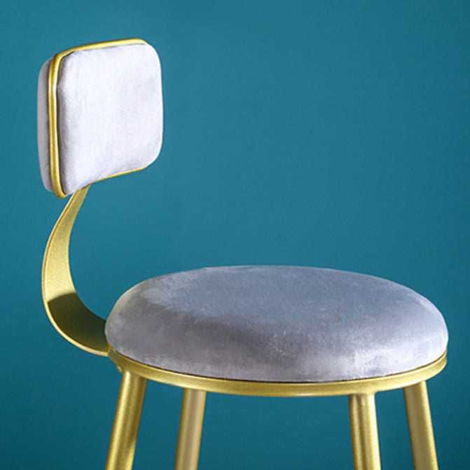 Glam Low Back Counter Stool Round Upholstered Counter Height Stool for Shop Clearhalo 'Bar Furniture' 'Bar Stools' 'bar_stools' 'furn' 'furn_bar_stools' 'Furniture' 'Kitchen & Dining Furniture' 5528203