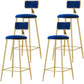 Glam Low Back Counter Stool Round Upholstered Counter Height Stool for Shop Blue 4 Piece Set Clearhalo 'Bar Furniture' 'Bar Stools' 'bar_stools' 'furn' 'furn_bar_stools' 'Furniture' 'Kitchen & Dining Furniture' 5528204