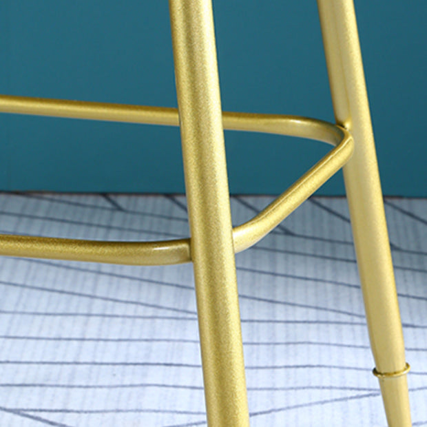 Glam Low Back Counter Stool Round Upholstered Counter Height Stool for Shop Clearhalo 'Bar Furniture' 'Bar Stools' 'bar_stools' 'furn' 'furn_bar_stools' 'Furniture' 'Kitchen & Dining Furniture' 5528205