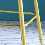 Glam Low Back Counter Stool Round Upholstered Counter Height Stool for Shop Clearhalo 'Bar Furniture' 'Bar Stools' 'bar_stools' 'furn' 'furn_bar_stools' 'Furniture' 'Kitchen & Dining Furniture' 5528205