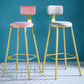 Glam Low Back Counter Stool Round Upholstered Counter Height Stool for Shop Clearhalo 'Bar Furniture' 'Bar Stools' 'bar_stools' 'furn' 'furn_bar_stools' 'Furniture' 'Kitchen & Dining Furniture' 5528209