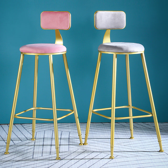Glam Low Back Counter Stool Round Upholstered Counter Height Stool for Shop Clearhalo 'Bar Furniture' 'Bar Stools' 'bar_stools' 'furn' 'furn_bar_stools' 'Furniture' 'Kitchen & Dining Furniture' 5528209