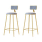 Glam Low Back Counter Stool Round Upholstered Counter Height Stool for Shop Grey 2 Piece Set Clearhalo 'Bar Furniture' 'Bar Stools' 'bar_stools' 'furn' 'furn_bar_stools' 'Furniture' 'Kitchen & Dining Furniture' 5528210