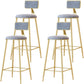 Glam Low Back Counter Stool Round Upholstered Counter Height Stool for Shop Grey 4 Piece Set Clearhalo 'Bar Furniture' 'Bar Stools' 'bar_stools' 'furn' 'furn_bar_stools' 'Furniture' 'Kitchen & Dining Furniture' 5528211