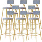 Glam Low Back Counter Stool Round Upholstered Counter Height Stool for Shop Grey 8 Piece Set Clearhalo 'Bar Furniture' 'Bar Stools' 'bar_stools' 'furn' 'furn_bar_stools' 'Furniture' 'Kitchen & Dining Furniture' 5528215