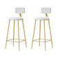 Glam Low Back Counter Stool Round Upholstered Counter Height Stool for Shop White 2 Piece Set Clearhalo 'Bar Furniture' 'Bar Stools' 'bar_stools' 'furn' 'furn_bar_stools' 'Furniture' 'Kitchen & Dining Furniture' 5528216